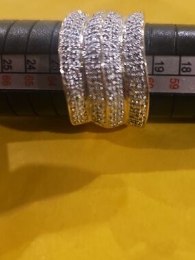 Sparkling Pave Triple-Row  Ring - Women's Jewelry